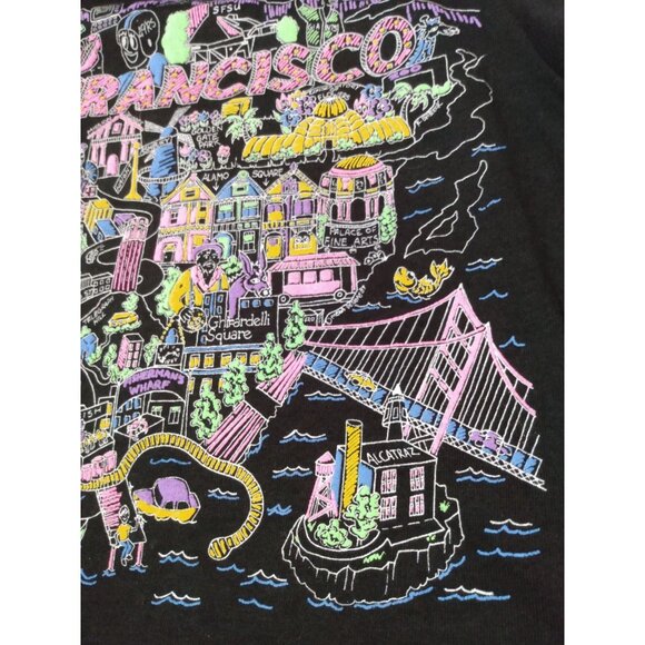 Vintage 80s San Francisco T Shirt Single Stitch Medium City Landmarks Retro - Picture 7 of 9